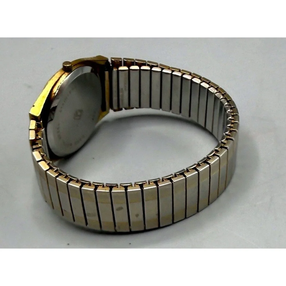 Jules Jurgensen 4530 Quartz Watch Gold Tone 2 Tone Expansion Band Date White